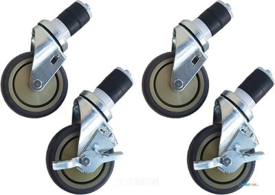 Maxima Wielen voor Werktafel - 2 met Rem - 4 Inch / 10.2 cm - 09300938