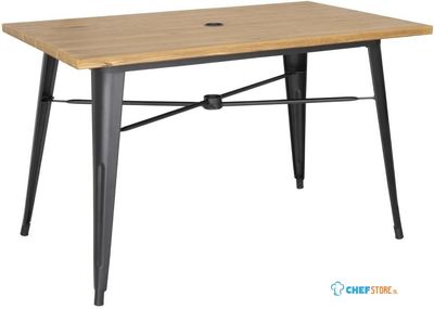 Bolero Aluminium Outdoor Tafel 120x76x76cm Licht Houtdessin - Bolero FT954