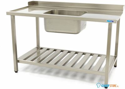 Maxima Spoeltafel - 120 X 75 cm - Aanvoer Vaatwasser Links - incl. Wasbak en Onderschap - 09201034