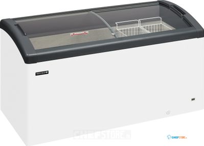 Elcold DIEPVRIESKOFFER met GEBOGEN GEBOGEN GLAZEN GLIJDEKSELS - FOCUS 151