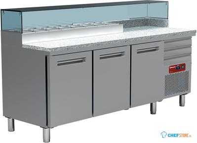 Pizzeria Koelwerkbank, 3 Deuren 600X400, 3 Neut - Diamond - MR-MAXIPIZZA/R2 1