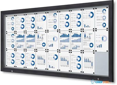 Syna Vergrendelbaar Notitiebord Outdoor met Gasveer 27x A4 RAL 7016 - SCT27XA4PHC7016JS