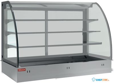 Diamond Topelement en open uitstalvitrine 3 niveau's (met gordijn), gekoeld, Geforceerd, 3x GN 1/1 (zonder waterdicht eenheid) | DPA/TVA312-S 1