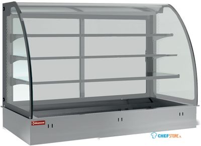 Diamond Topelement en open uitstalvitrine 3 niveau's (met gordijn), gekoeld, Geforceerd, 5x GN 1/1 (zonder waterdicht eenheid) | DPA/TVA318-S 1