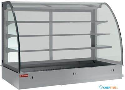 Diamond Topelement en gesloten uitstalvitrine 3 niveau's, gekoeld, Geforceerd, 2x GN 1/1 (zonder waterdicht eenheid) | DPA/TVF308-S 1