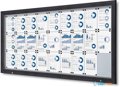 Syna Vergrendelbaar Notitiebord Outdoor met Gasveer 27x A4 RAL 7016 - SCT27XA4PHC7016JS