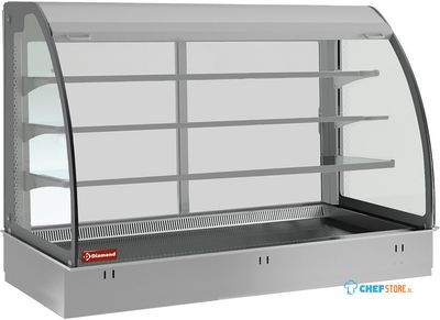 Diamond Topelement en open uitstalvitrine 3 niveau's (met gordijn), gekoeld, Geforceerd, 2x GN 1/1 (zonder waterdicht eenheid) | DPA/TVA308-S 1