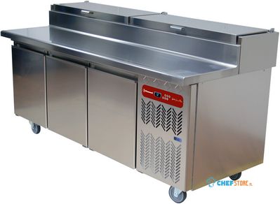 Diamond Koelwerkbank, Geforceerd, 3 deuren EN 600x400, gekoelde opzetstructuur GN 11x 1/3 - TS31-US/H 1