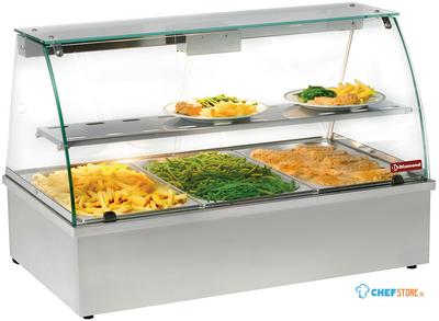 Warmvitrine | Bain-marie | Panoramisch | 3x GN1/1 | VBE-311 | Diamond 1