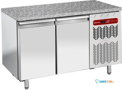 Diamond Koelwerkbank, Geforceerd, 2 deuren EN 600x400 - Top in graniet - TP2N/HG-R2 1