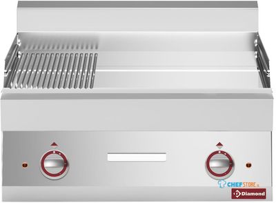 Elektrische Braadplaat 2/3 Glad En 1/3 Gegroefd -Top- Verchroomd - Diamond E65/PMCD7T-N 1