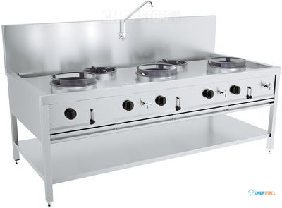 CombiSteel GAS WOKTAFEL 3X17KW + 2X9KW - 7178.1210 1