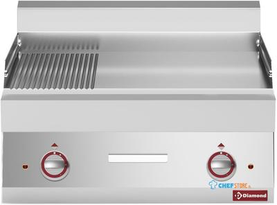 Elektrische Braadplaat 2/3 Glad En 1/3 Gegroefd -Top- "Alpha 650" - Diamond E65/PM7T-230V/3-N 1