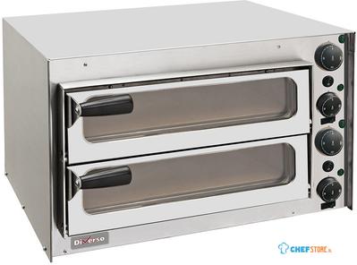 Diverso By Diamond Pizza Oven 350 Mm, met Glazen Deurtje, met Dubbele Kamer - WR-PZ35-PV 1