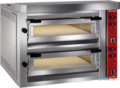 Diamond Elektrische Pizzaoven, 2x 4 Pizzas 350mm - FULL Vuurvaste Steen - LFD-08-LX 1