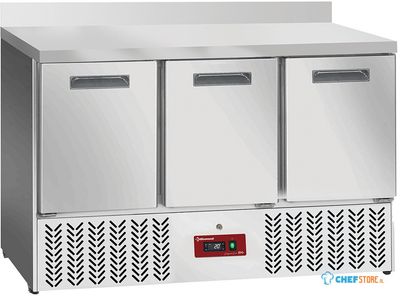 Diamond Koelwerkbank 3 Deuren GN 1/1, met Achterwand - SA36/X3D 1