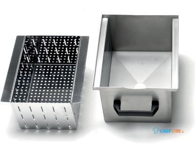 Diamond Bak met filter voor de afvoer, in R.V.S. (10-18 kg) | BFD-ST 1