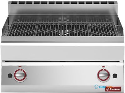 Stoom-Grill Op Gas - Met Gietijzeren Braadrooster -Top- - Diamond G65/GGF7T-N 1