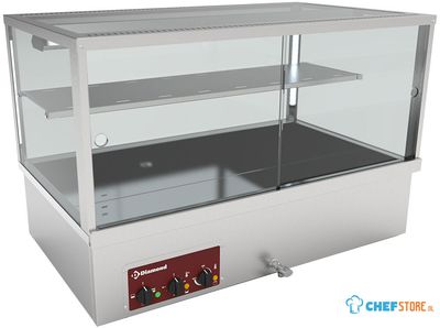 Diamond VBME-3X Warmvitrine, bain-marie 3 GN 1/1, panoramisch
