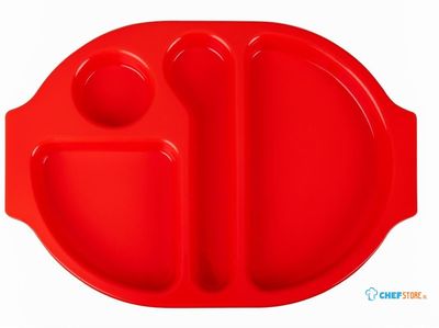 Kristallon dienbladen met vakken 37,5 x 27,8cm rood | U037