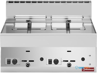 Gasfriteuse Met 2 Kuipen Van 8 Liter -Top- - Diamond G65/F16-7T-N 1