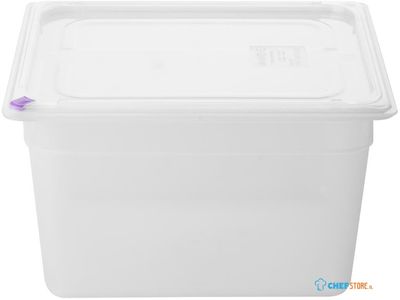 FZ091 Hygiplas Click PP GN-bak 1/2 met deksel & 7 kleurclips 200 mm 11,7 Liter (set van 4)
