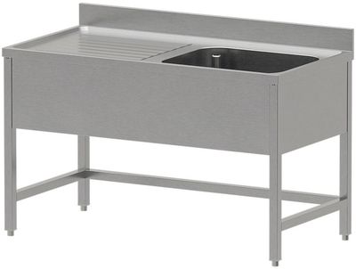 Diverso by Diamond WR-C1E1-DS2 RVS spoeltafel ECO met 1 kuip en links druipvlak, zonder onderlegplank