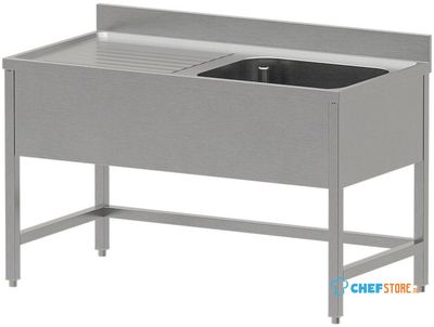 Diverso by Diamond WR-C1E1-DS4 RVS spoeltafel ECO met 1 kuip en 1 links druipvlak, zonder onderlegplank