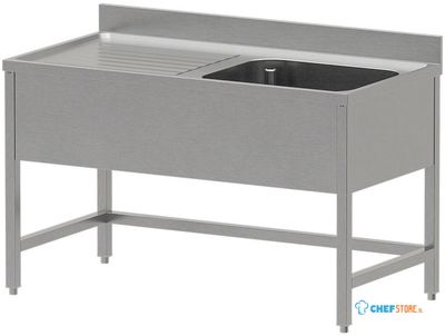 Diverso by Diamond WR-C1E1-DS4 RVS spoeltafel ECO met 1 kuip en 1 links druipvlak, zonder onderlegplank