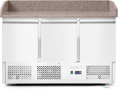 Arktic Pizzawerkbank met 3 deuren en koelvitrine 380+40L - 232033