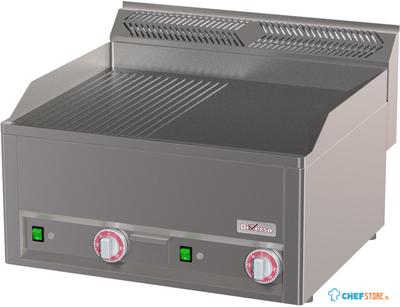 Diverso By Diamond Dubbele Elektrische Kookplaat, 1/2 Geribbeld 1/2 Glad -Top - WR-EPMD-27 1