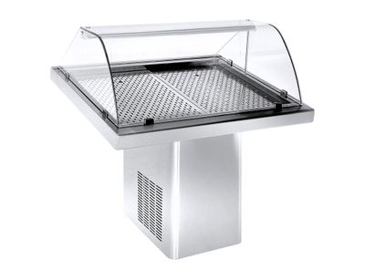 Refrigerated Fish Counter With Curved Glass and Rear Closing - Static Cooling - 1440 mm - HDC0012 1