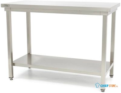 Maxima Werktafel RVS - 80 X 60 cm - Verstelbare Hoogte - met Onderschap - 09300953