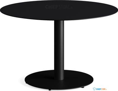 Feros 1310110120 Urban - Dining tafel frame zwart + Zwart HPL Tafelblad Ø120 cm