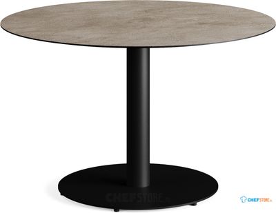 Feros 1310113120 Urban - Dining tafel frame zwart + Moonstone HPL Tafelblad Ø120 cm