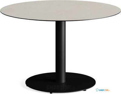 Feros 1310118120 Urban - Dining tafel frame zwart + Sand stone HPL Tafelblad Ø120 cm