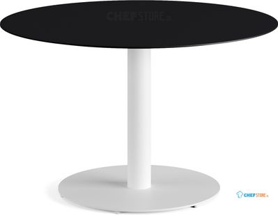 Feros 1310210120 Urban - Dining table Wit frame + Zwart HPL Tafelblad Ø120 cm