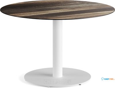 Feros 1310212120 Urban - Dining table Wit frame + Tropical Wood HPL Tafelblad Ø120 cm