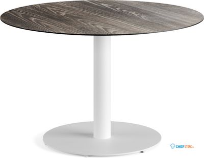 Feros 1310214120 Urban - Dining table Wit frame + Riverwashed Wood HPL Tafelblad Ø120 cm