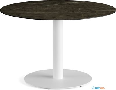 Feros 1310216120 Urban - Dining table Wit frame + Midnight Marble HPL Tafelblad Ø120 cm
