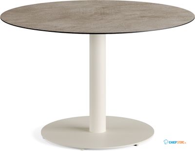 Feros 1310313120 Urban - Dining tafel frame zand + Moonstone HPL Tafelblad Ø120 cm