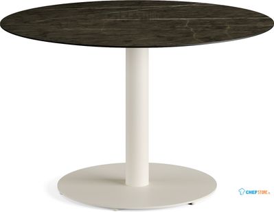 Feros 1310316120 Urban - Dining tafel frame zand + Midnight Marble HPL Tafelblad Ø120 cm