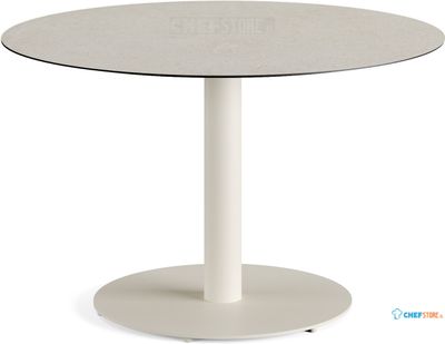 Feros 1310318120 Urban - Dining tafel frame zand + Sand stone HPL Tafelblad Ø120 cm