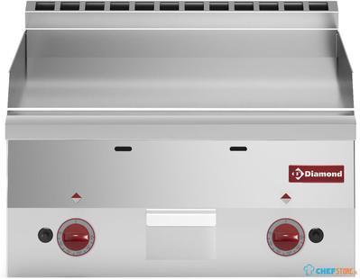 Bakplaat Op Gas Met Vlakke Plaat -Top- - Diamond G60/PL6T-N 1