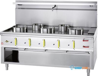 Diamond ASIA2-C5R Wok-fornuis 5 branders met watergordijn