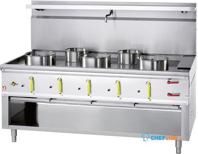 Diamond ASIA2-C5R Wok-fornuis 5 branders met watergordijn