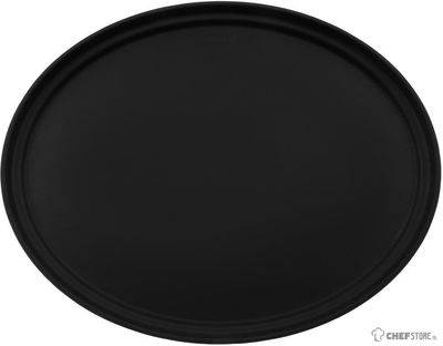 Cambro Camtread ovaal antislip glasvezel dienblad zwart 68,5x56cm | DM783