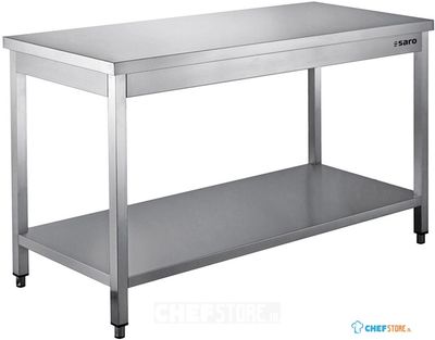 SARO Roestvaststalen Tafel Gedemonteerd met Legbord 600 mm Diepte 1400 Mm - 456-6010