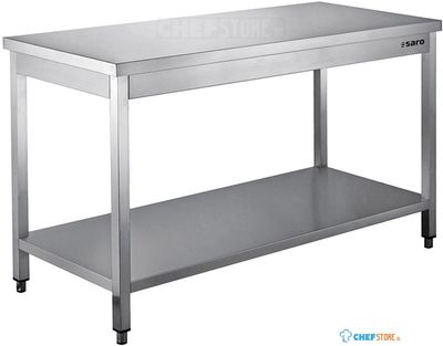 SARO Roestvaststalen Tafel Gedemonteerd met Legbord 600 mm Diepte 1500 Mm - 456-6015