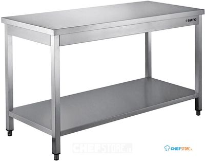 SARO Roestvaststalen Tafel Gedemonteerd met Legbord 600 mm Diepte 1600 Mm - 456-6020